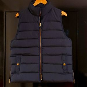 JCrew Quilted Down Vest Navy Sz. L